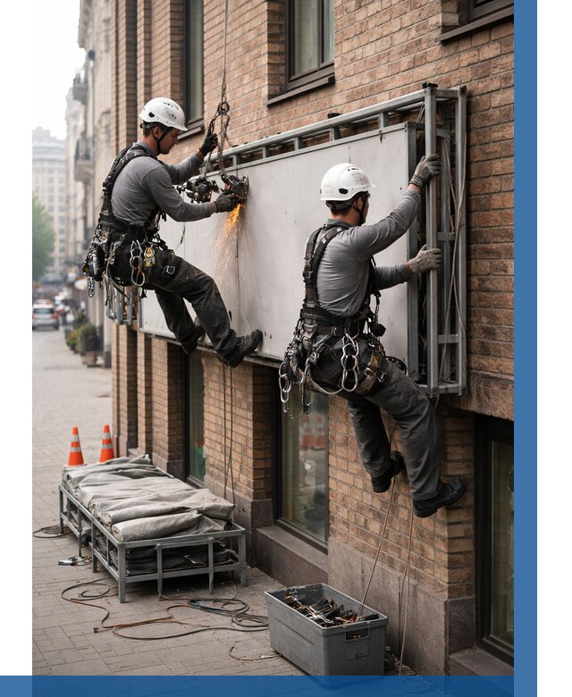 Демонтаж рекламной вывески в Феодосии от 6603 р. | ВЫСОТНИК-Фдс