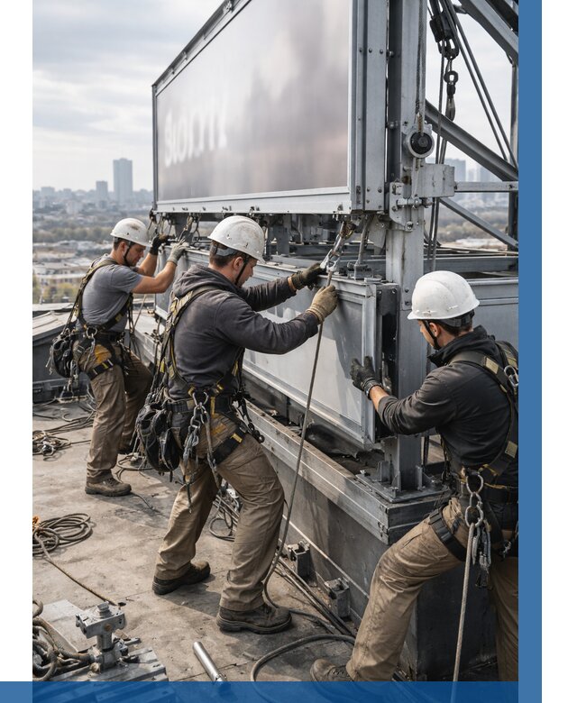 Монтаж крышной рекламной конструкции в Феодосии от 60948 р.|ВЫСОТНИК-Фдс