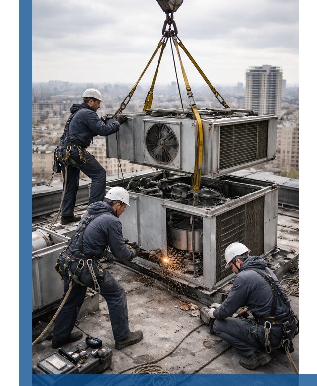 Демонтаж крышной установки в Феодосии любой сложности