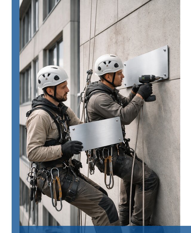 Монтаж табличек и указателей в Феодосии для зданий и сооружений