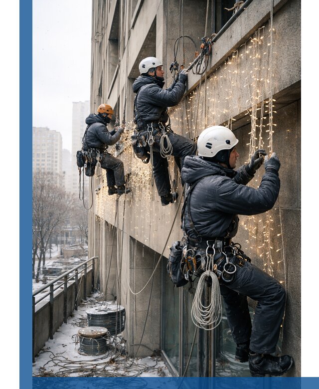 Монтаж новогодней иллюминации и украшение фасадов в Феодосии