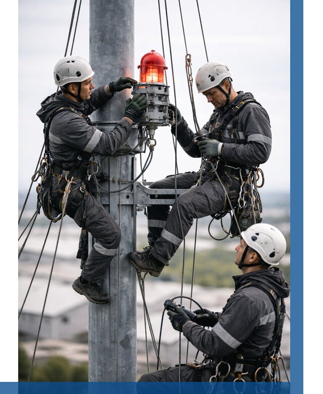 Монтаж заградительных огней в Феодосии от 8634 р. | ВЫСОТНИК-Фдс