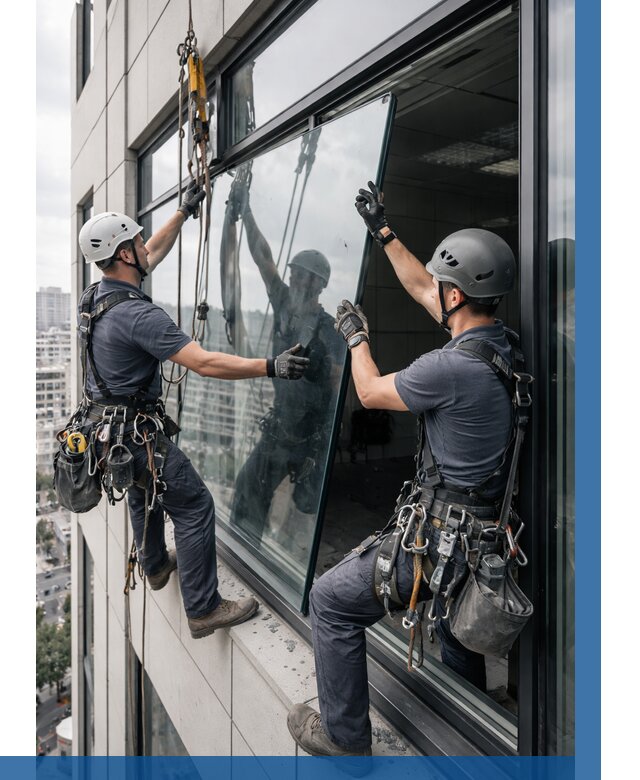 Замена стеклопакетов на высоте в Феодосии от 5587 р. | ВЫСОТНИК-Фдс