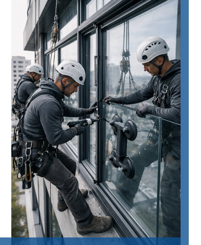 Витражное остекление зданий в Феодосии от 3555 р. | ВЫСОТНИК-Фдс