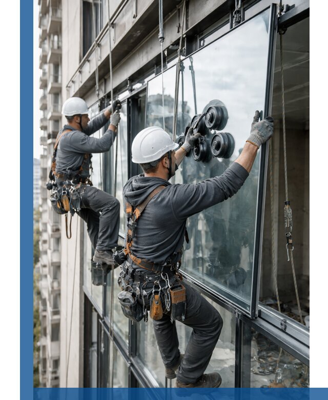 Витражное остекление фасадов и лоджий в Феодосии под ключ