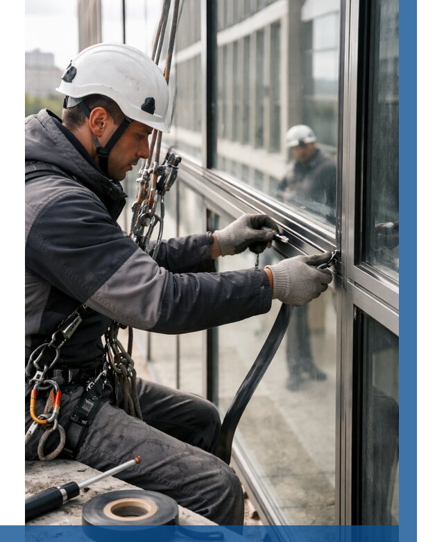 Ремонт витражных конструкций в Феодосии от 3555 р. | ВЫСОТНИК-Фдс