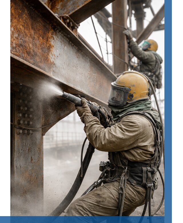 Пескоструйная очистка металлоконструкций в Феодосии по 609 р.  ВЫСОТНИК-Фдс