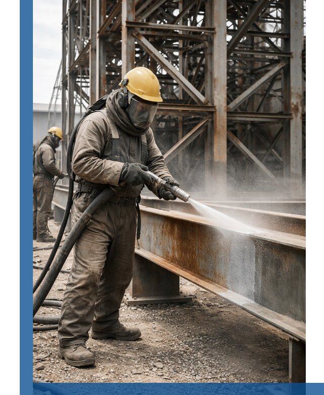 Пескоструйная очистка металлоконструкций в Феодосии промышленная