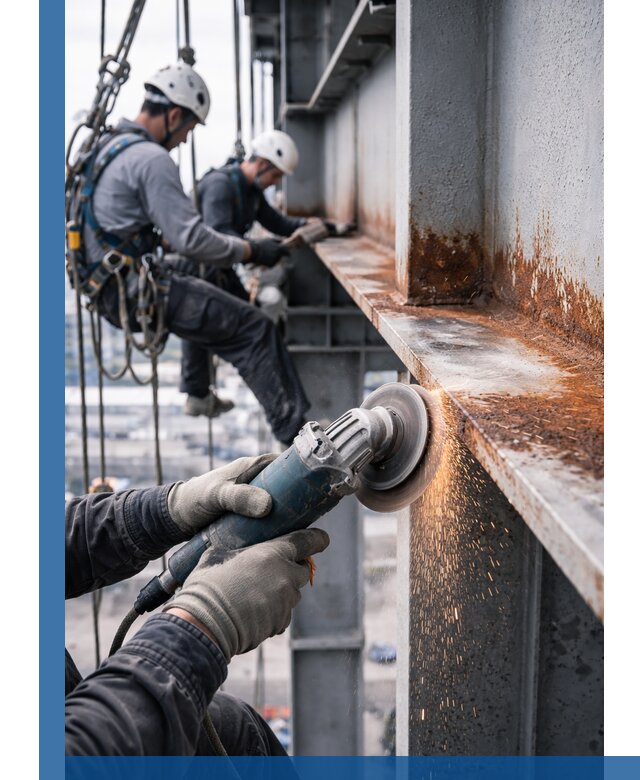 Зачистка металла от ржавчины и подготовка поверхностей в Феодосии