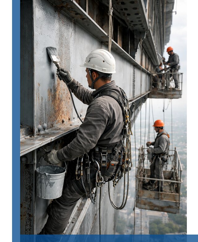 Покраска металлоконструкций на высоте в Феодосии профессионально