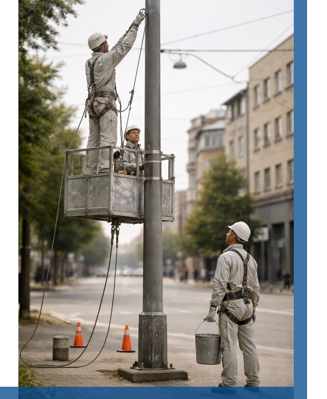 Покраска опор освещения в Феодосии от 5079 р. | ВЫСОТНИК-Фдс