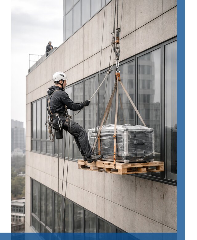 Спуск груза по фасаду в Феодосии от 3555 р. | ВЫСОТНИК-Фдс