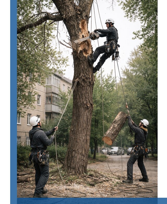 Срочное удаление аварийных деревьев в Феодосии с гарантией безопасности