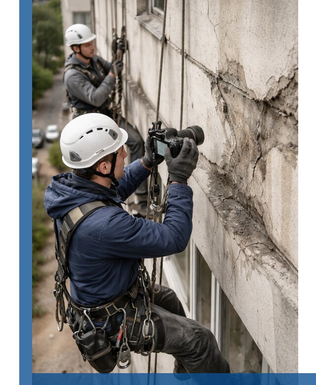 Фотофиксация дефектов фасада с высотной съемкой в Феодосии