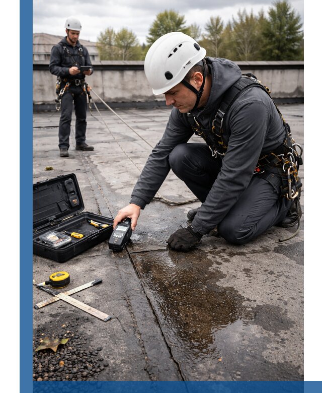 Обследование кровли на протечки и выявление дефектов в Феодосии