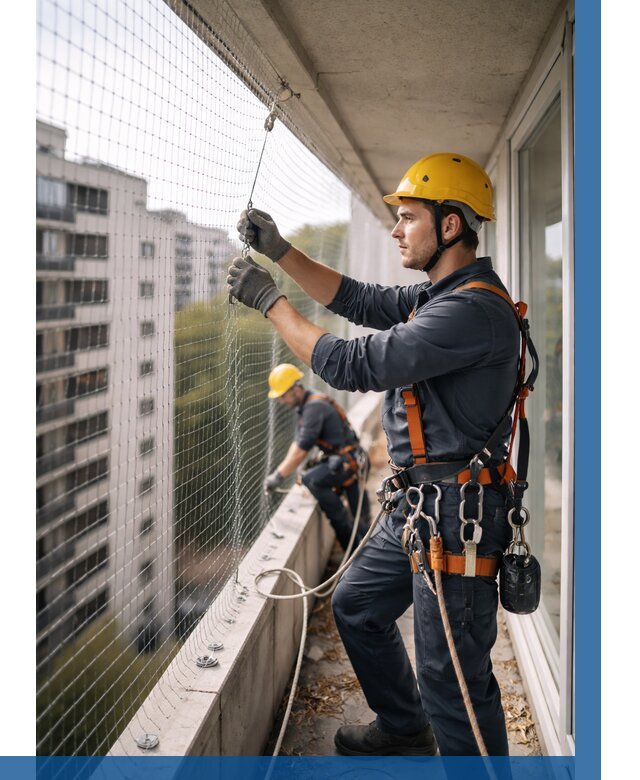 Монтаж сетки от птиц в Феодосии от 4571 р. | ВЫСОТНИК-Фдс