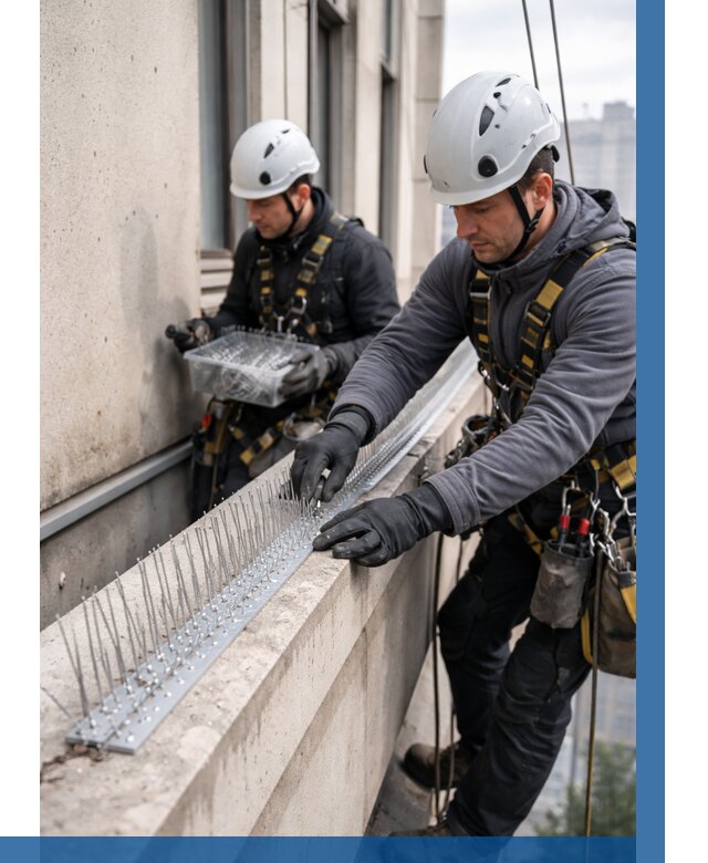 Установка шипов от птиц в Феодосии от 863 р. | ВЫСОТНИК-Фдс